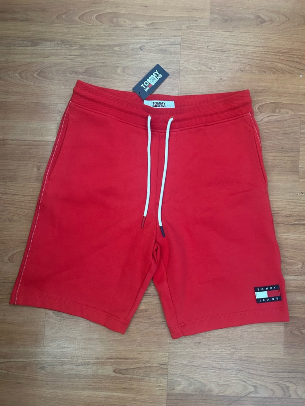 Y2K Oversized Tommy Hilfiger Tommy Jeans Mens Fleece Shorts Size M